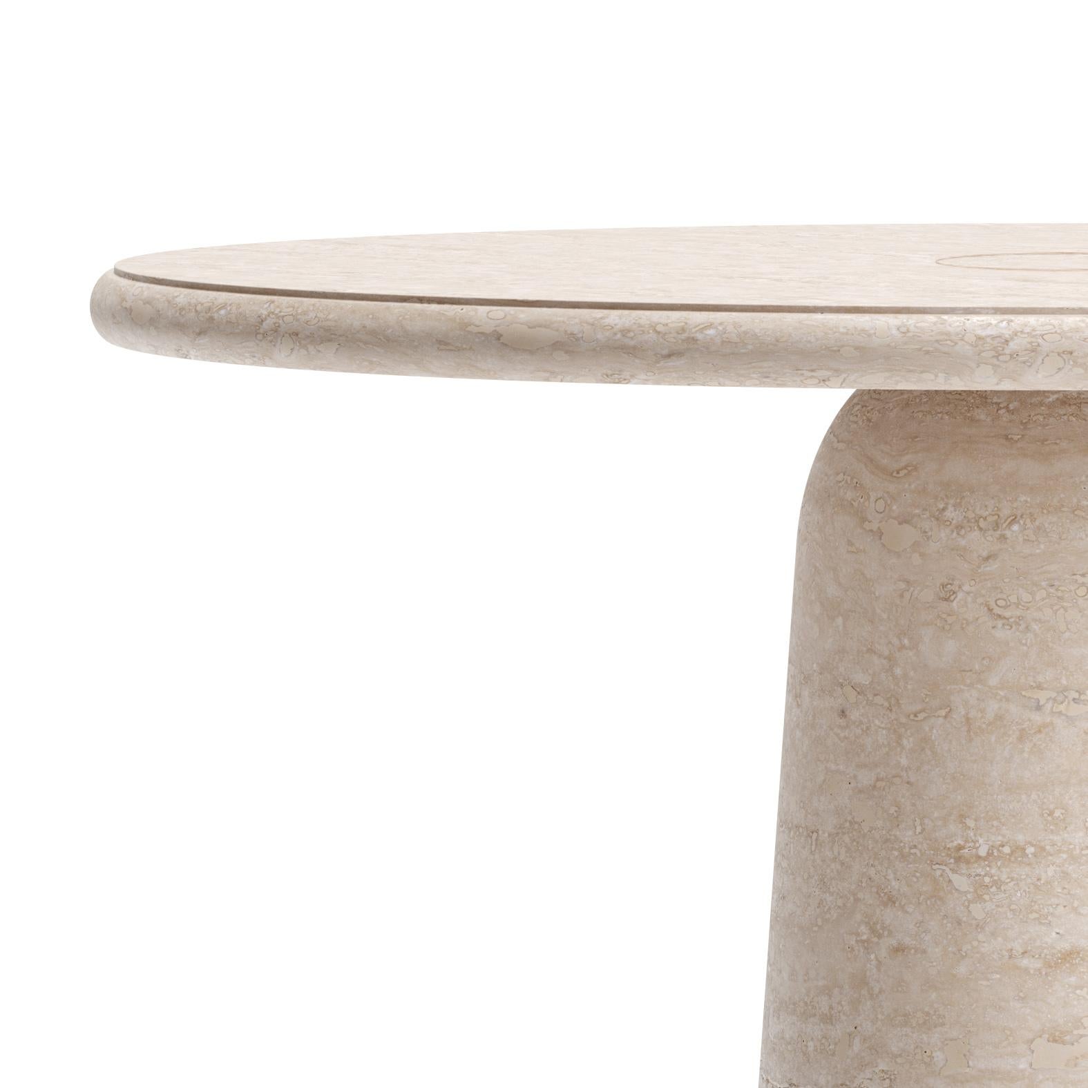 Moderne Table de salle à manger moderne en travertin, designer Ivan Colominas en vente