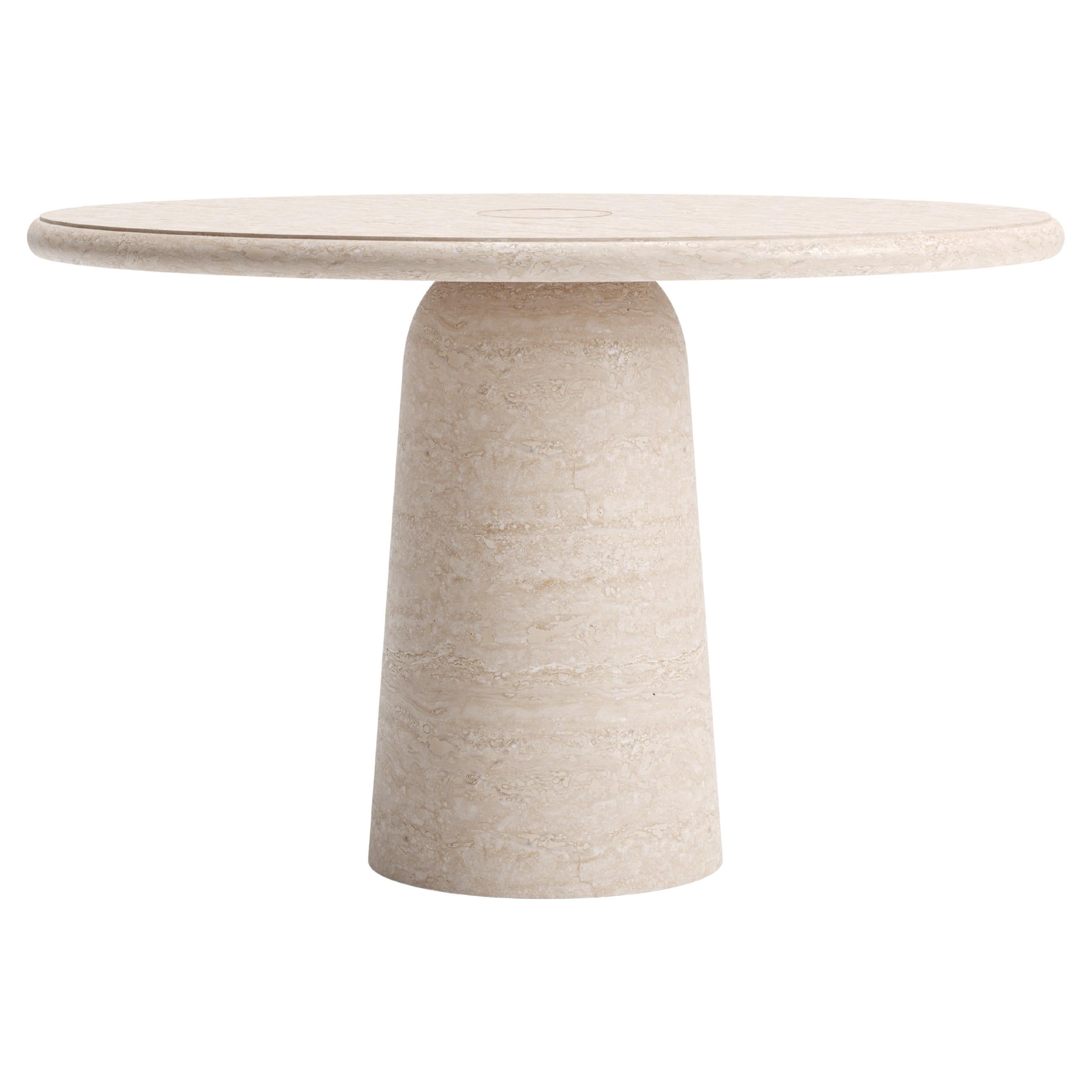 New Modern Dining Table in Travertine, Designer Ivan Colominas