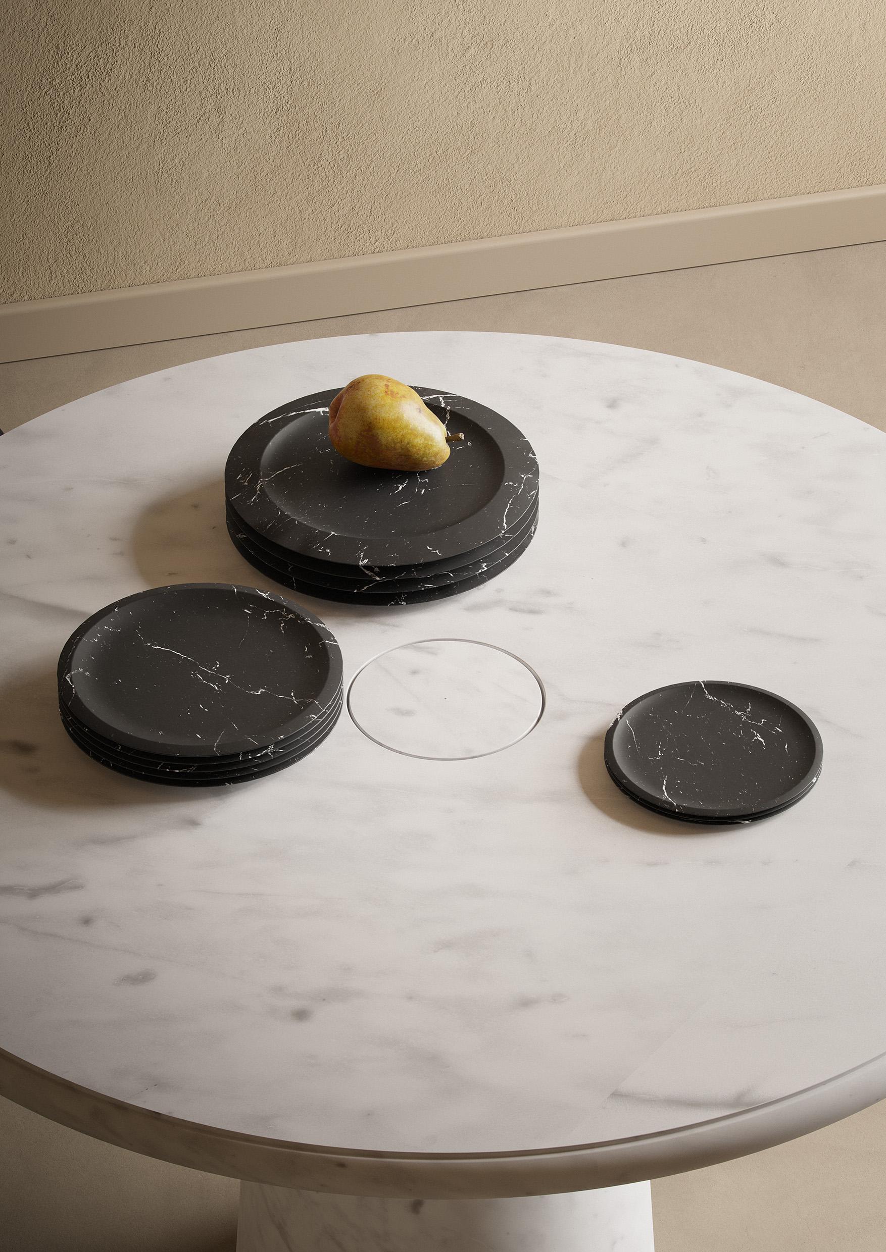 Italian New Modern Dining Table in White Gioia marble, Designer Ivan Colominas For Sale