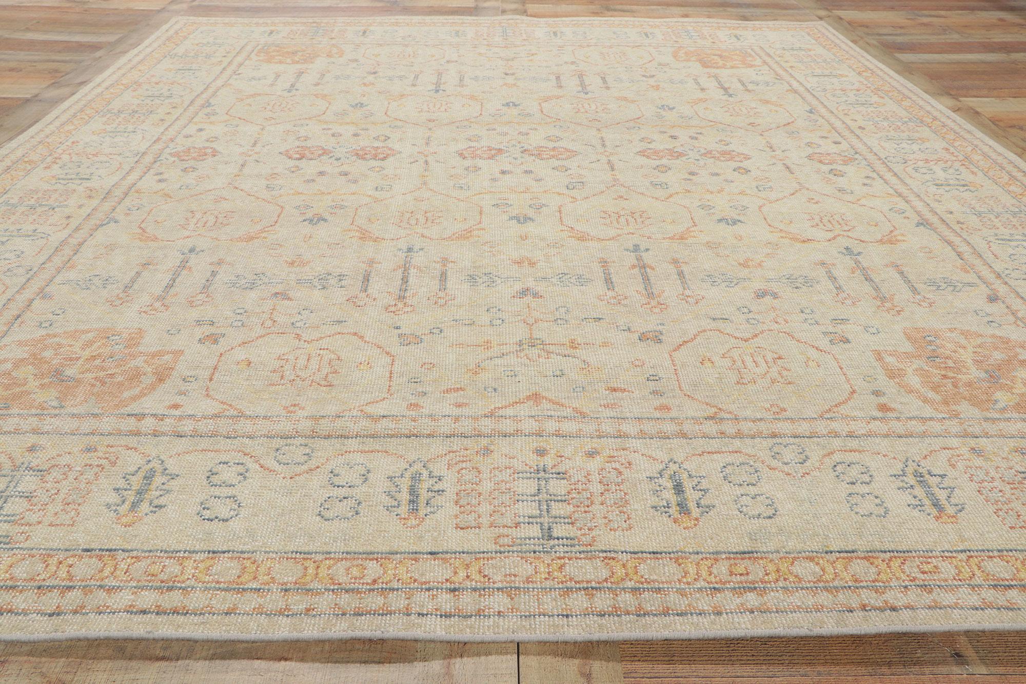 Wool New Modern Distressed Rug with Vintage Style For Sale
