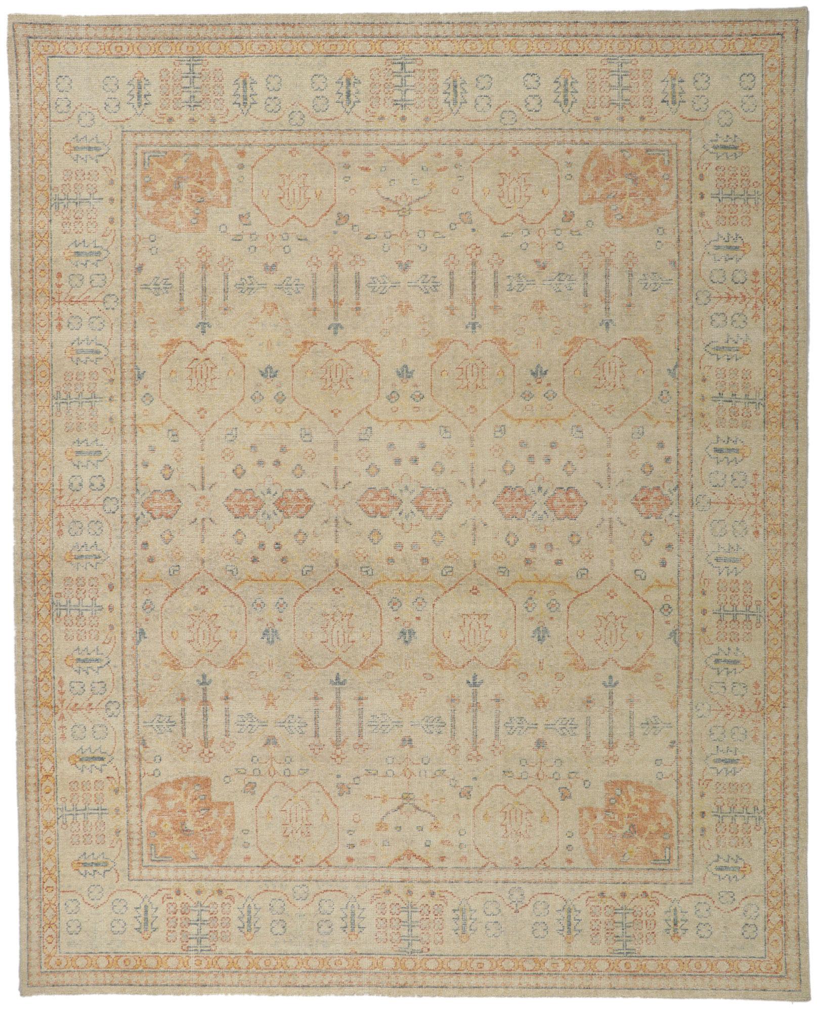 New Modern Distressed Rug with Vintage Style For Sale 2
