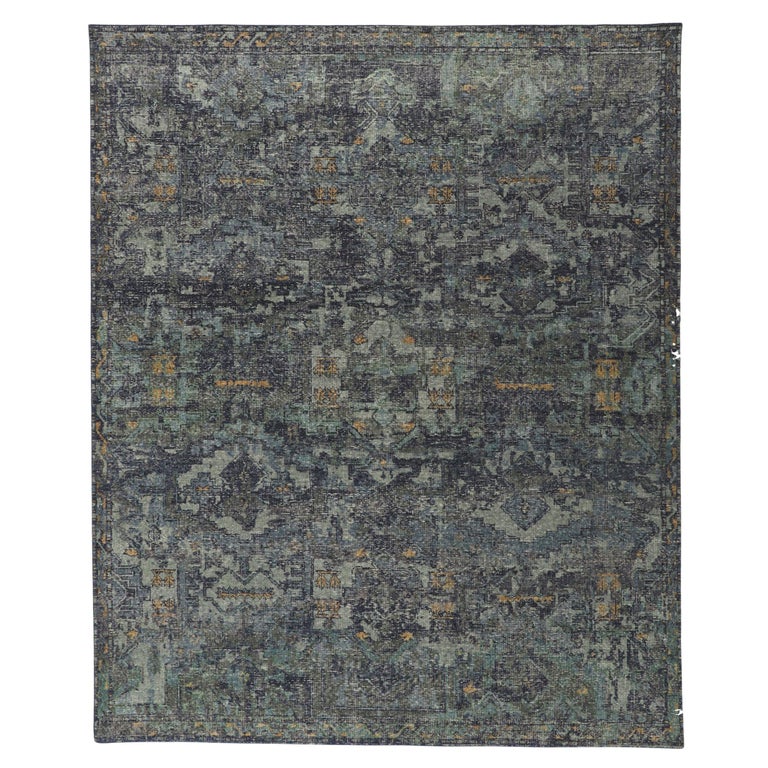 Modern Distressed Rug New Modern Distressed Rug with Vintage Style For Sale at 1stDibs