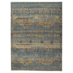 New Vintage-Style Distressed Rug with Rustic Earth-Tone Colors