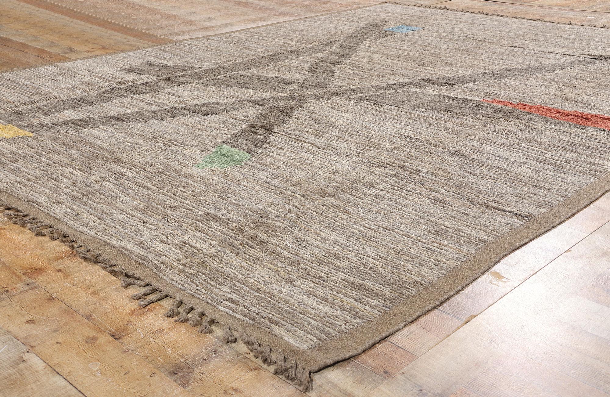 Nueva Alfombra Marroquí de Intersección Dinámica Moderna con Estilo Expresionista Siglo XXI y contemporáneo en venta