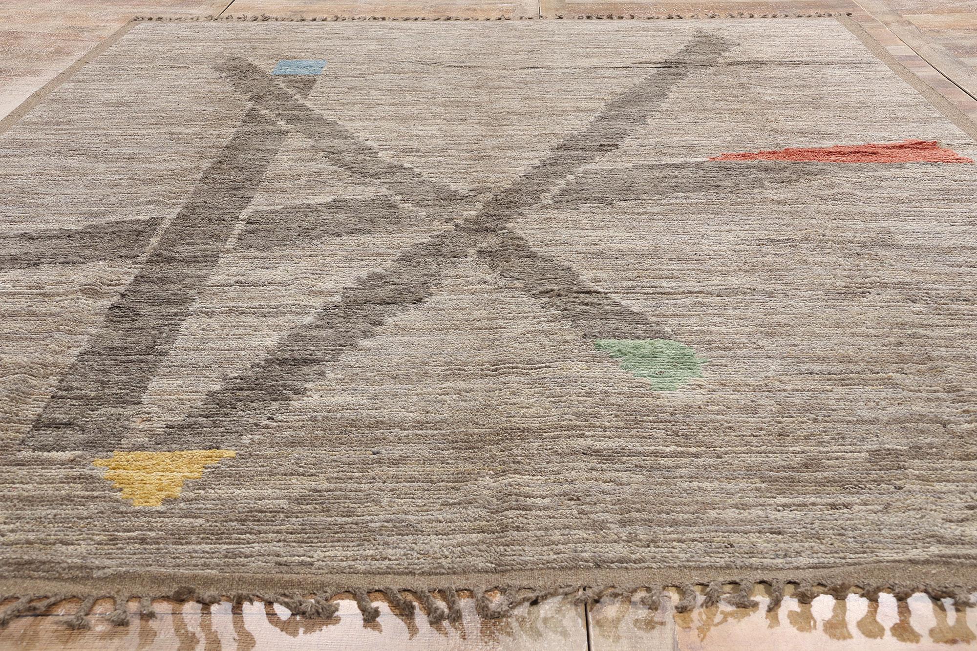 Nueva Alfombra Marroquí de Intersección Dinámica Moderna con Estilo Expresionista Lana en venta
