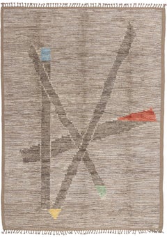 New Modern Dynamic Intersection Moroccan Carpet with Expressionist Style