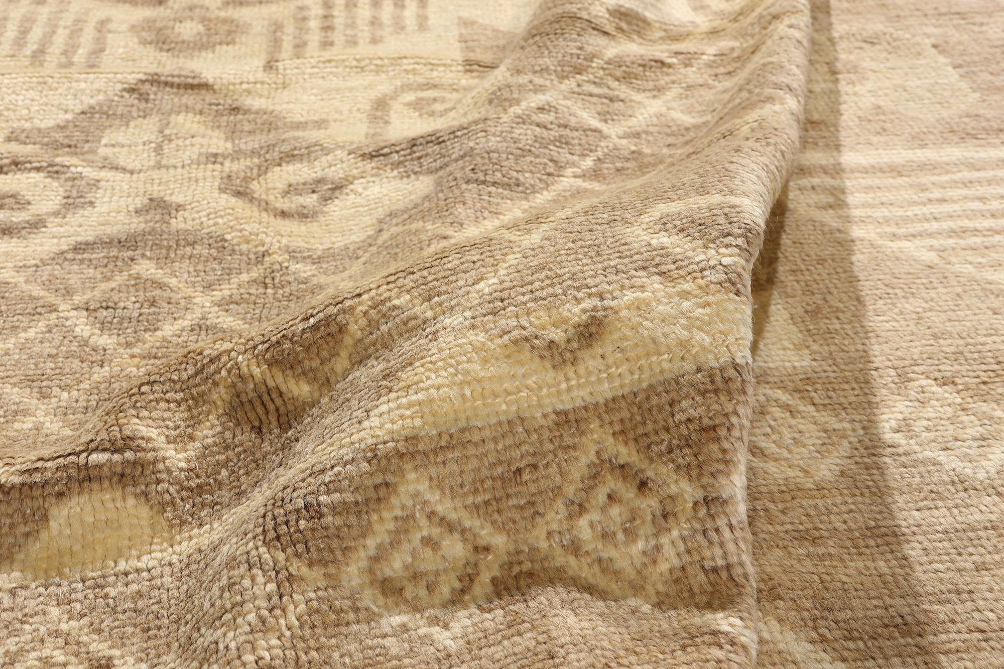 New Modern Earth-Tone Turkish Kars Carpet with Contemporary Style en vente 2