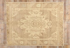 New Modern Earth-Tone Turkish Kars Carpet with Contemporary Style