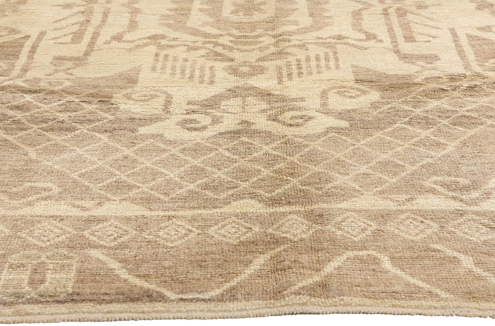 Turc New Modern Earth-Tone Turkish Kars Carpet with Contemporary Style en vente
