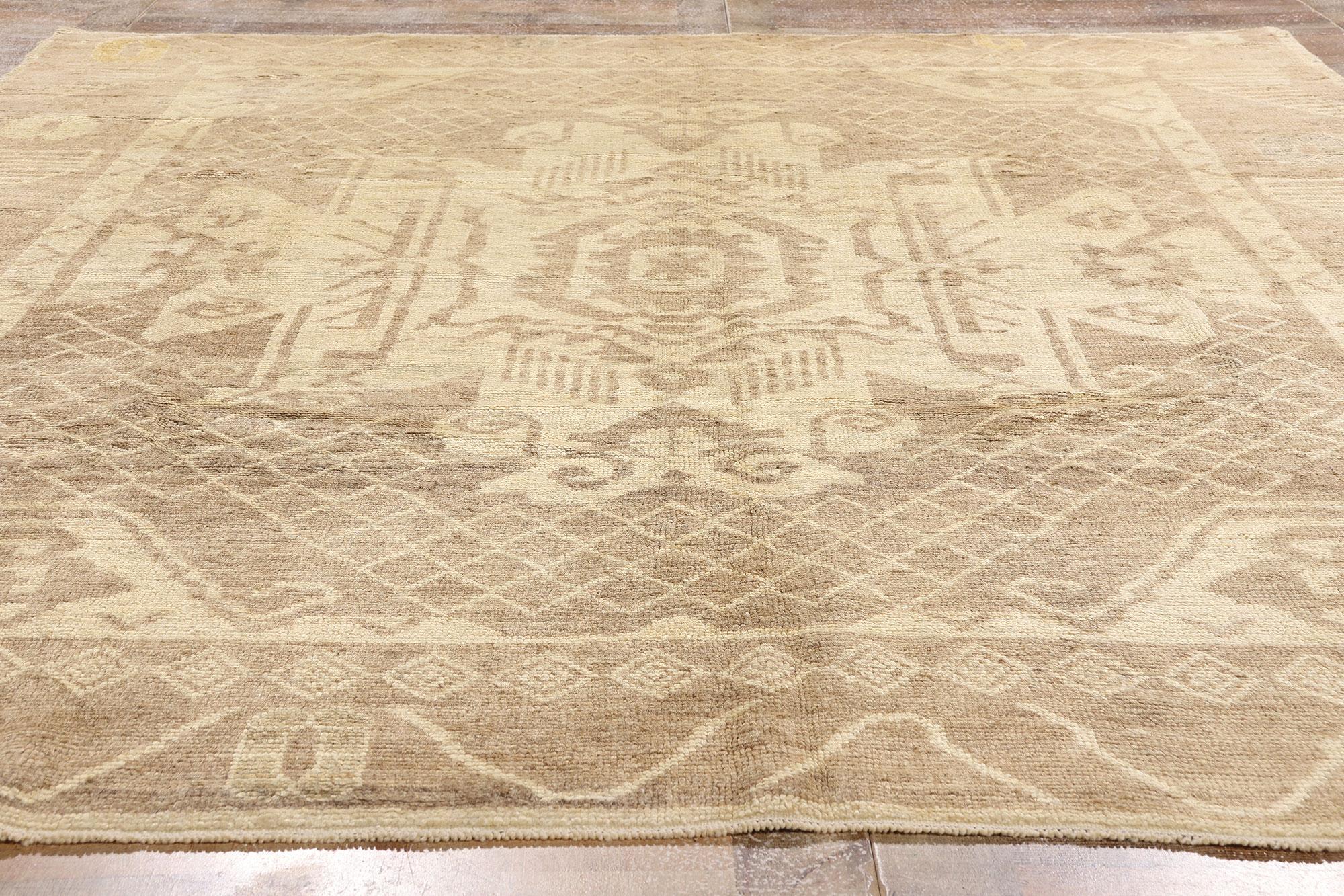 New Modern Earth-Tone Turkish Kars Carpet with Contemporary Style Neuf - En vente à Dallas, TX