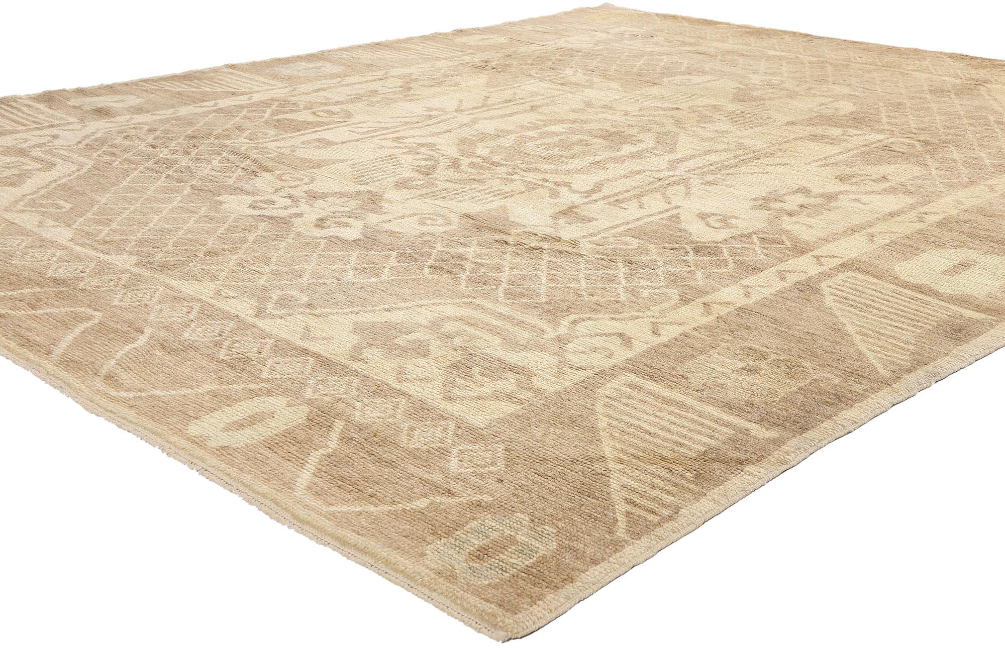 New Modern Earth-Tone Turkish Kars Carpet with Contemporary Style en vente 1