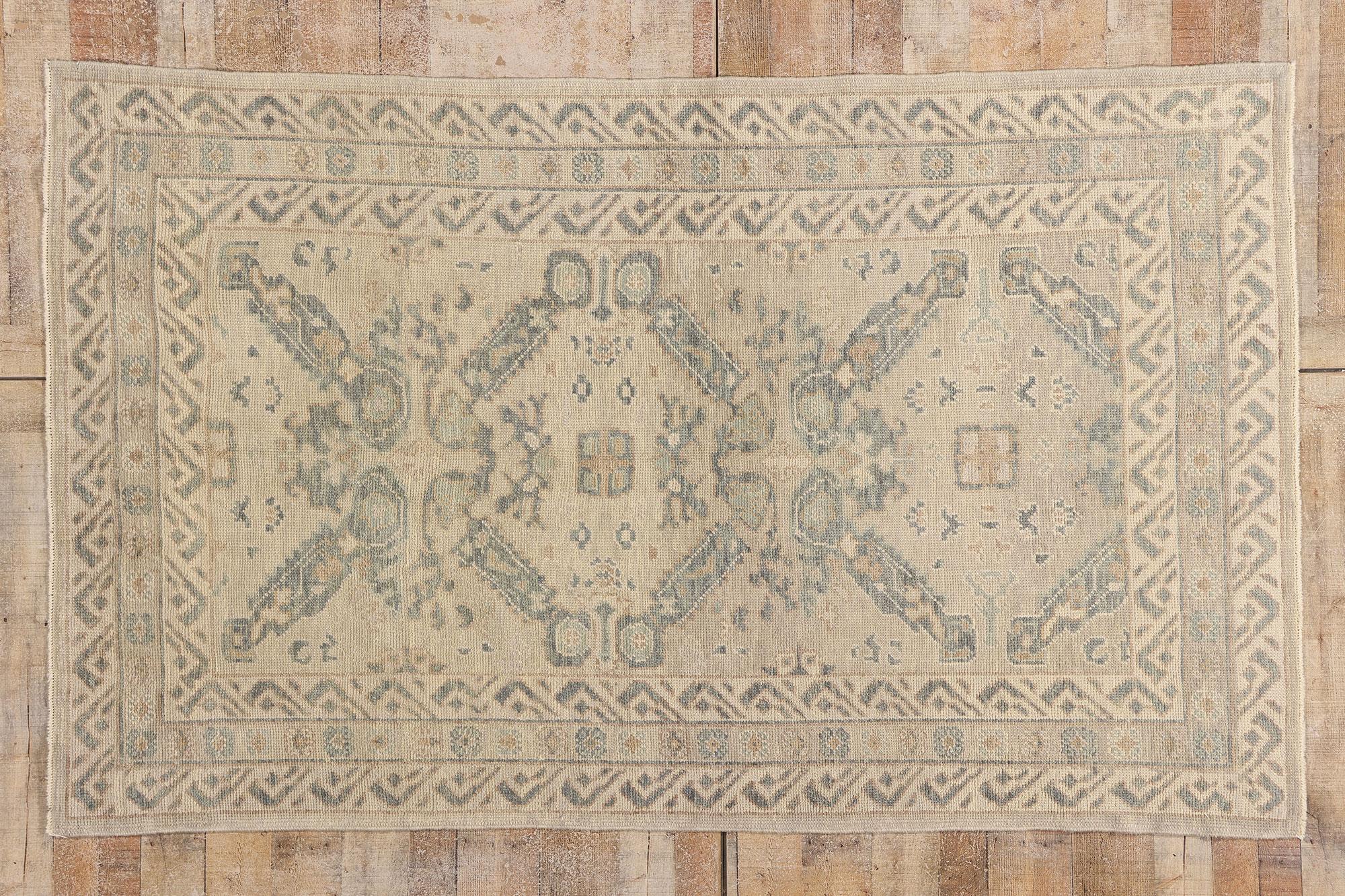 Neuer moderner erdfarbener türkischer Oushak-Teppich im zeitgenössischen Stil im Angebot 3