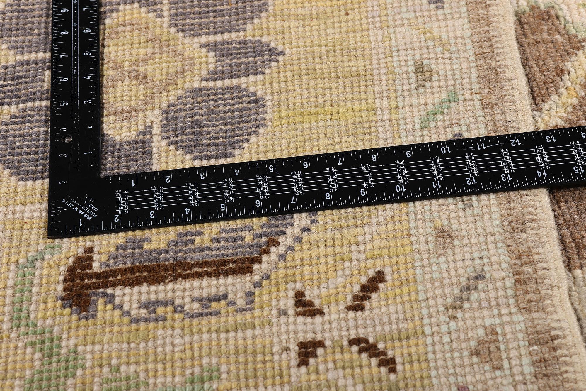 New Modern Earth-Tone Turkish Oushak Carpet with Contemporary Style For Sale 6