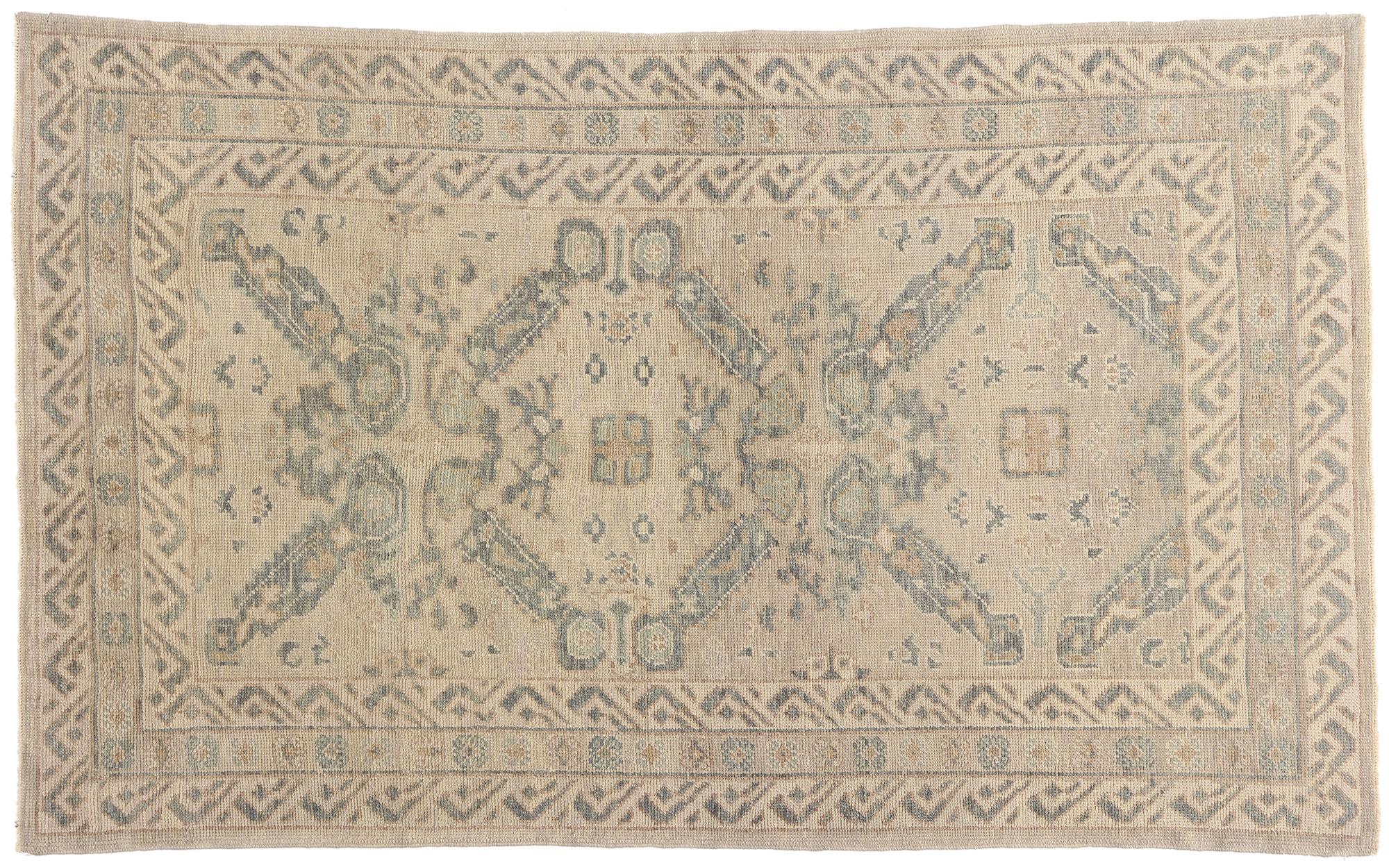 Neuer moderner erdfarbener türkischer Oushak-Teppich im zeitgenössischen Stil im Angebot 4