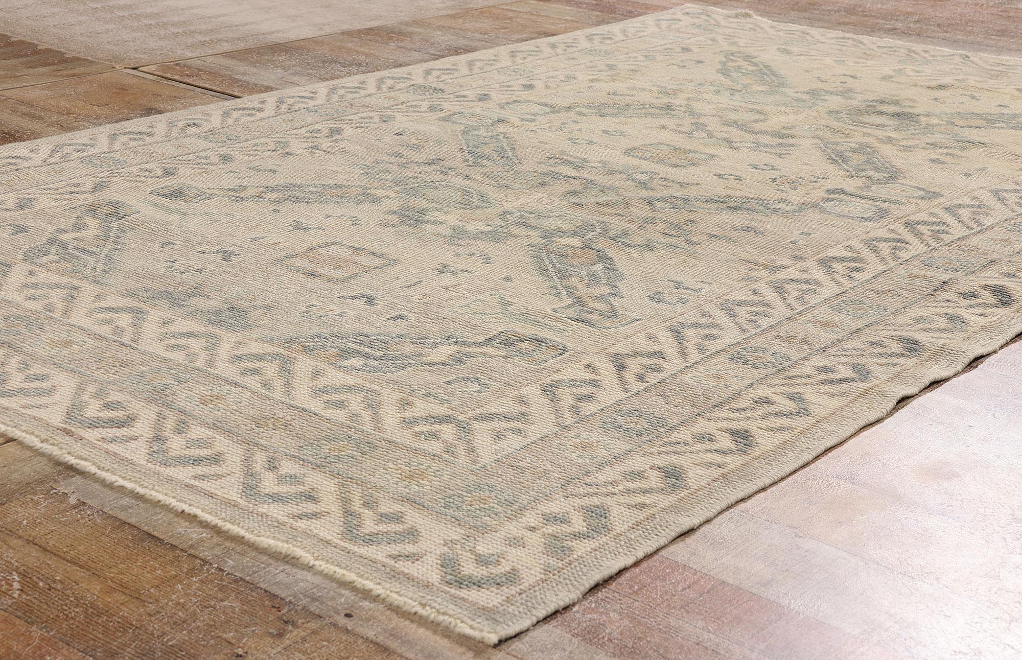 Neuer moderner erdfarbener türkischer Oushak-Teppich im zeitgenössischen Stil (Türkisch) im Angebot