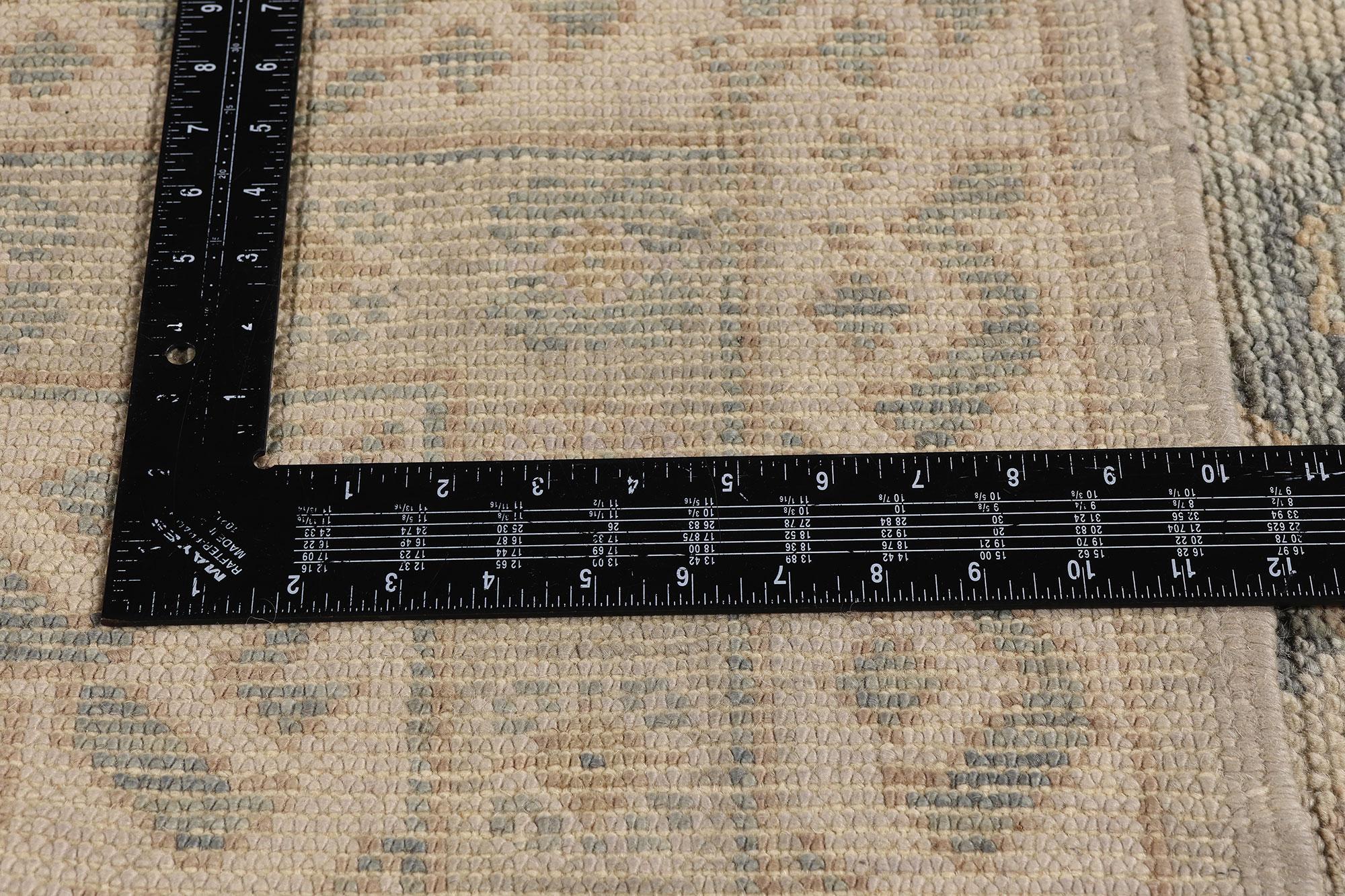 Neuer moderner erdfarbener türkischer Oushak-Teppich im zeitgenössischen Stil im Angebot 2