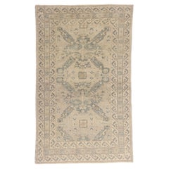 New Modern Earth-Tone Turkish Oushak Carpet with Contemporary Style
