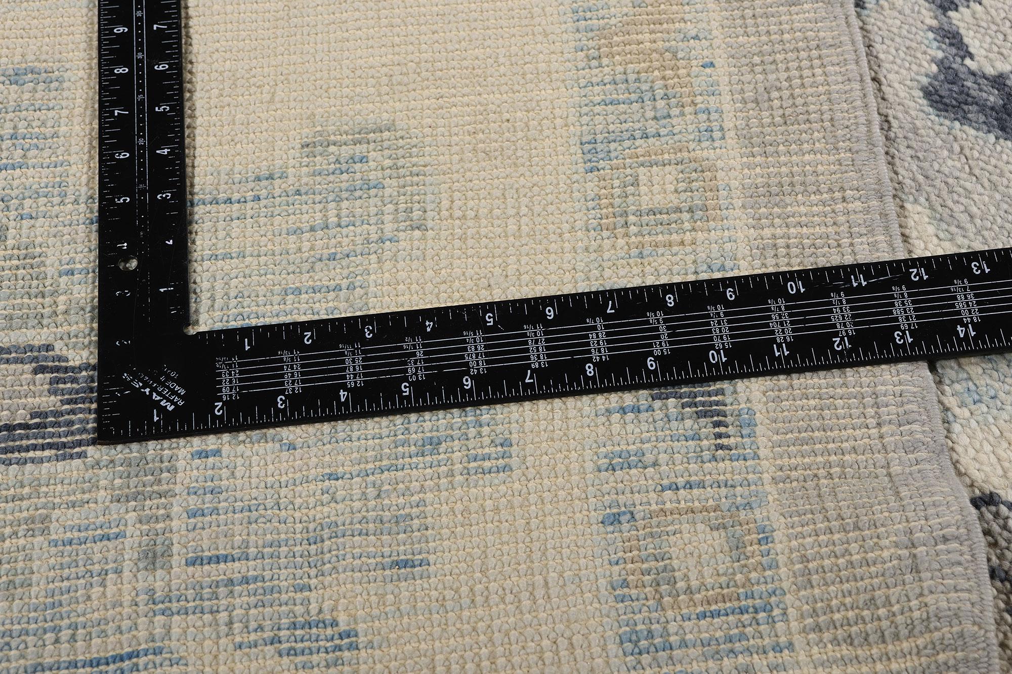 New Modern Gray Turkish Oushak Carpet with Contemporary Style For Sale 5