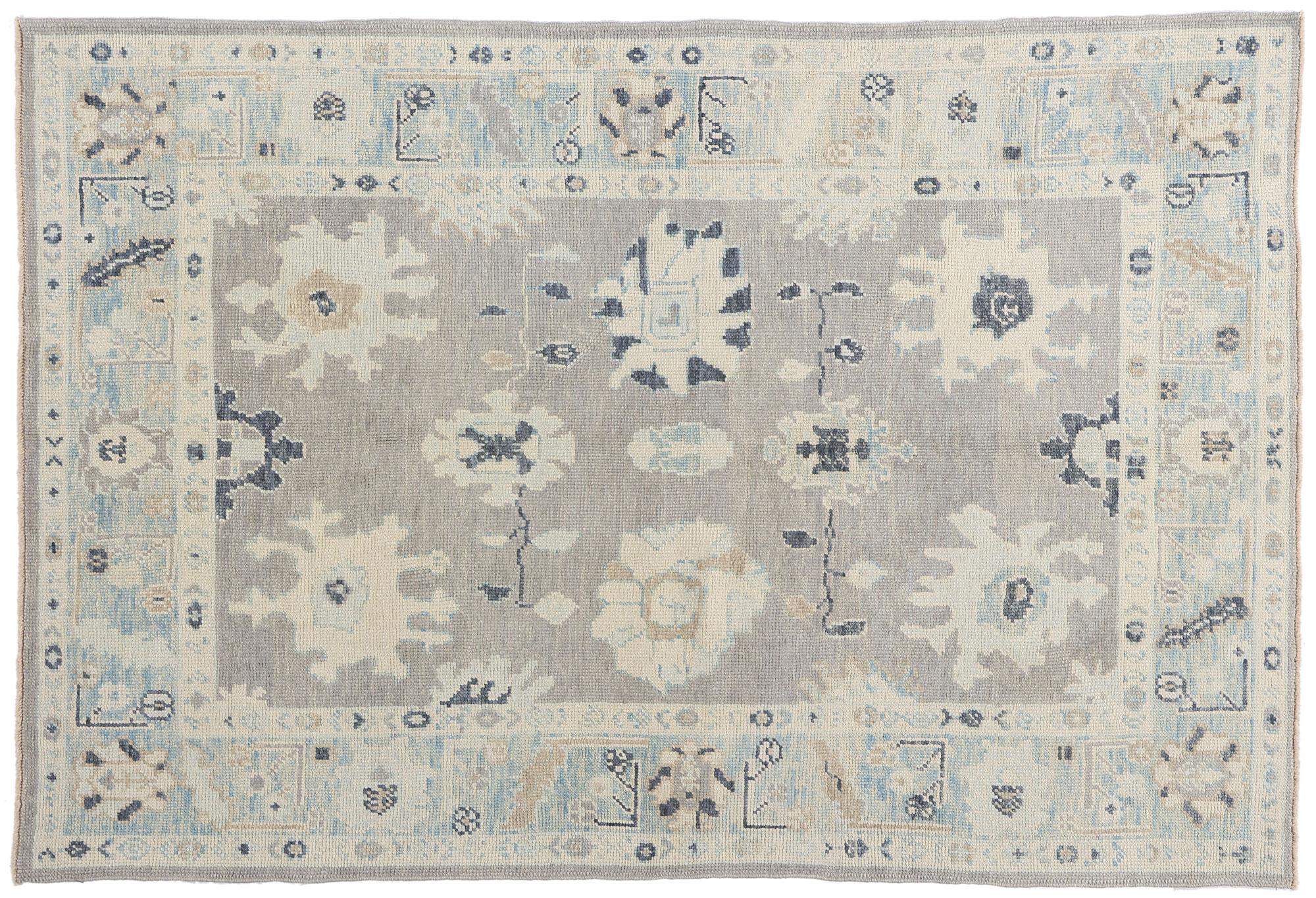 Nuovo tappeto turco Oushak grigio moderno con stile contemporaneo in vendita 4