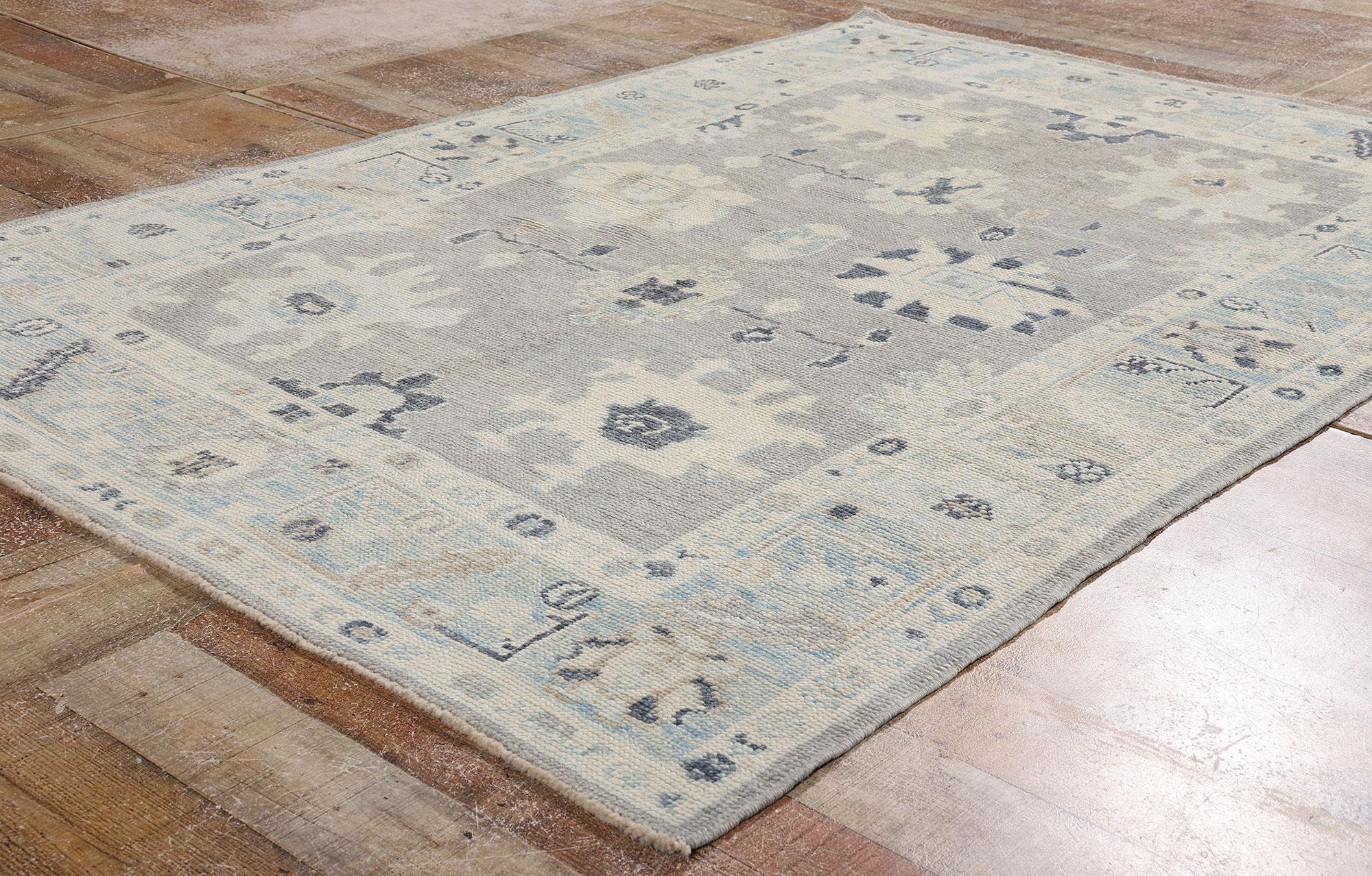 Turco Nuovo tappeto turco Oushak grigio moderno con stile contemporaneo in vendita