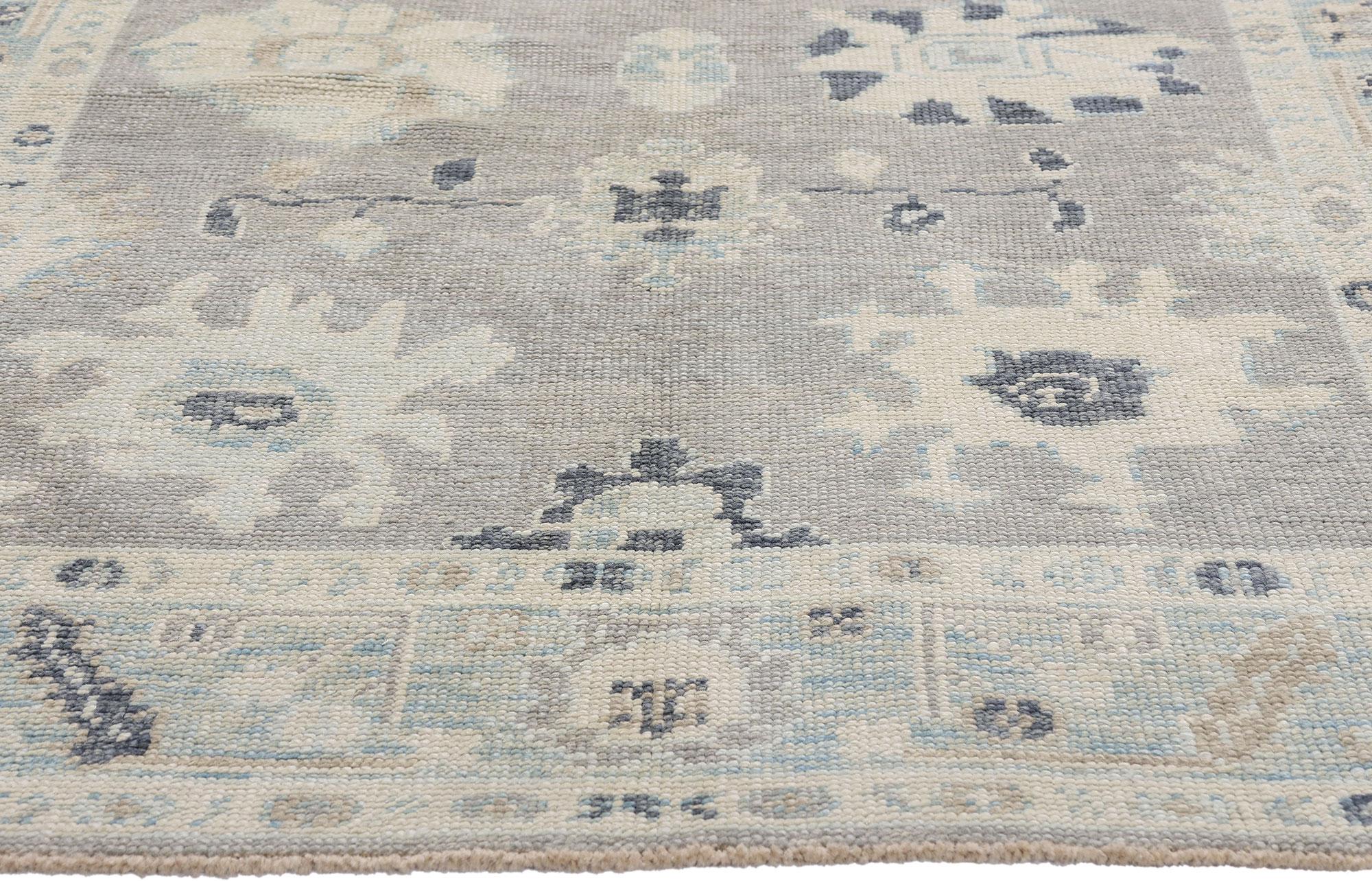 Lana Nuovo tappeto turco Oushak grigio moderno con stile contemporaneo in vendita