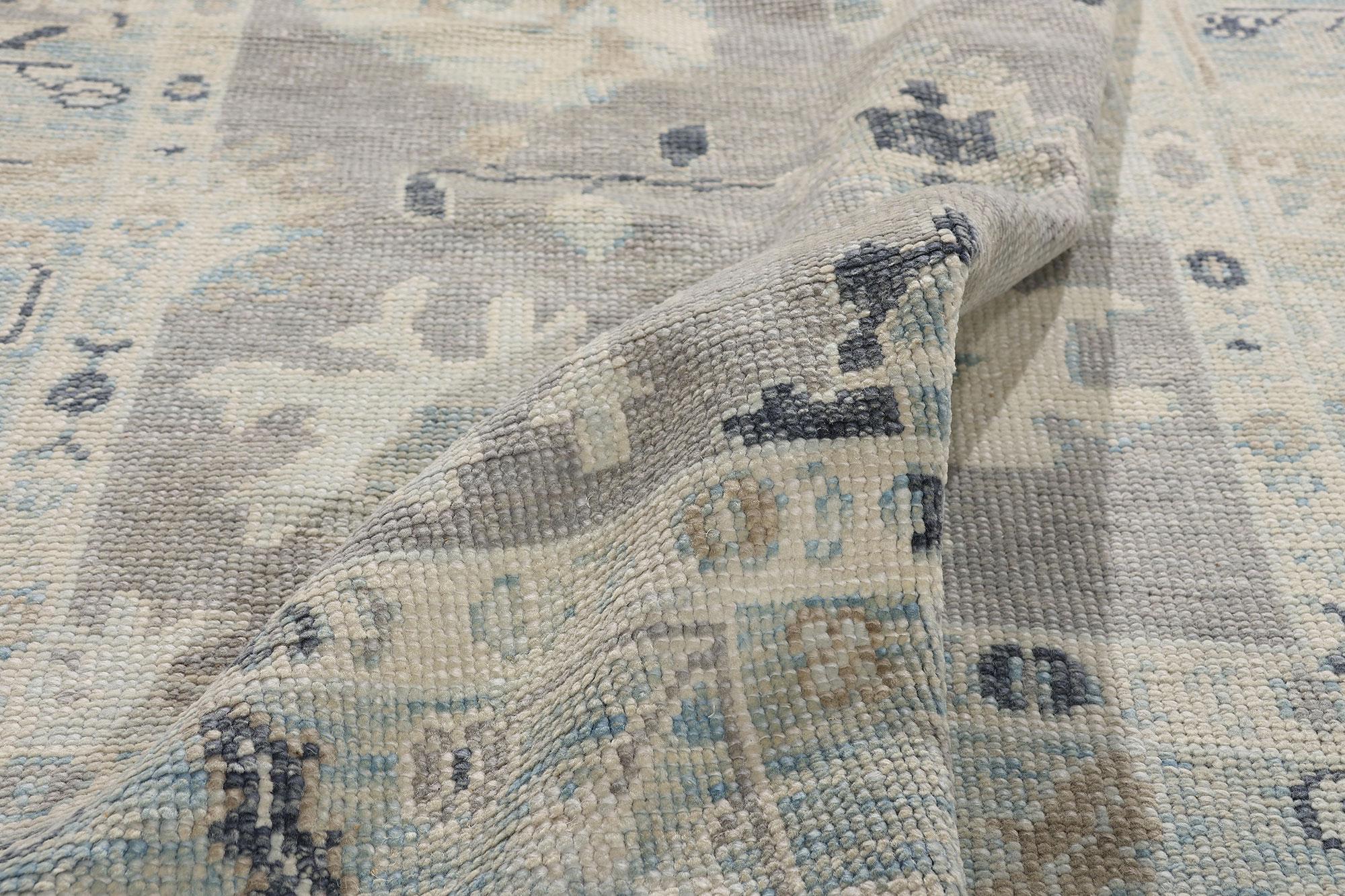 Nuovo tappeto turco Oushak grigio moderno con stile contemporaneo in vendita 2