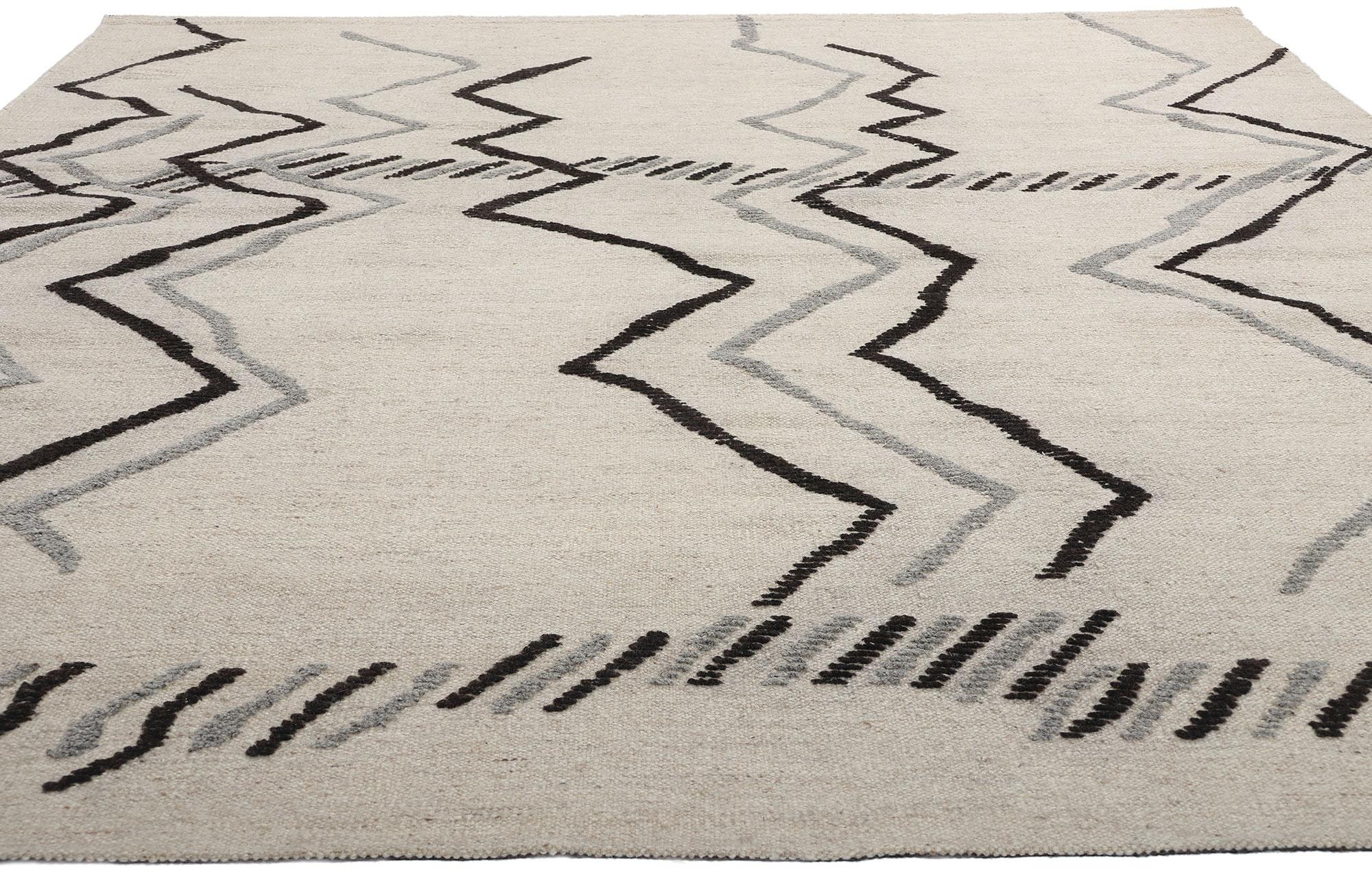 New Modern High-Low Moroccan Rug, Tribal Allure Meets Contemporary Abstract Art (Expressionismus) im Angebot