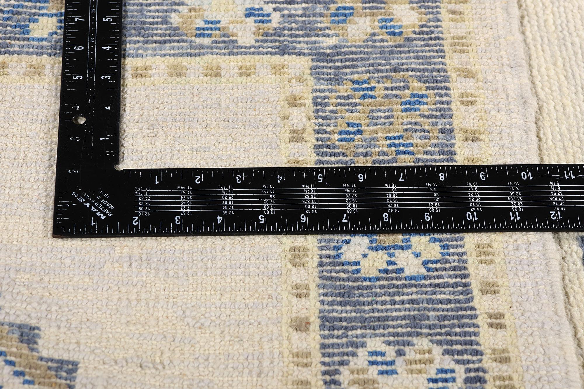 New Modern Ivory Turkish Oushak Carpet with Transitional Style For Sale 3