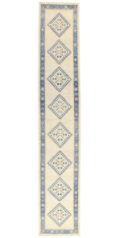 New Modern Ivory Turkish Oushak Carpet with Transitional Style
