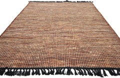 Neuer moderner Flachgewebter Dhurrie-Teppich im Lake House Cabin-Stil