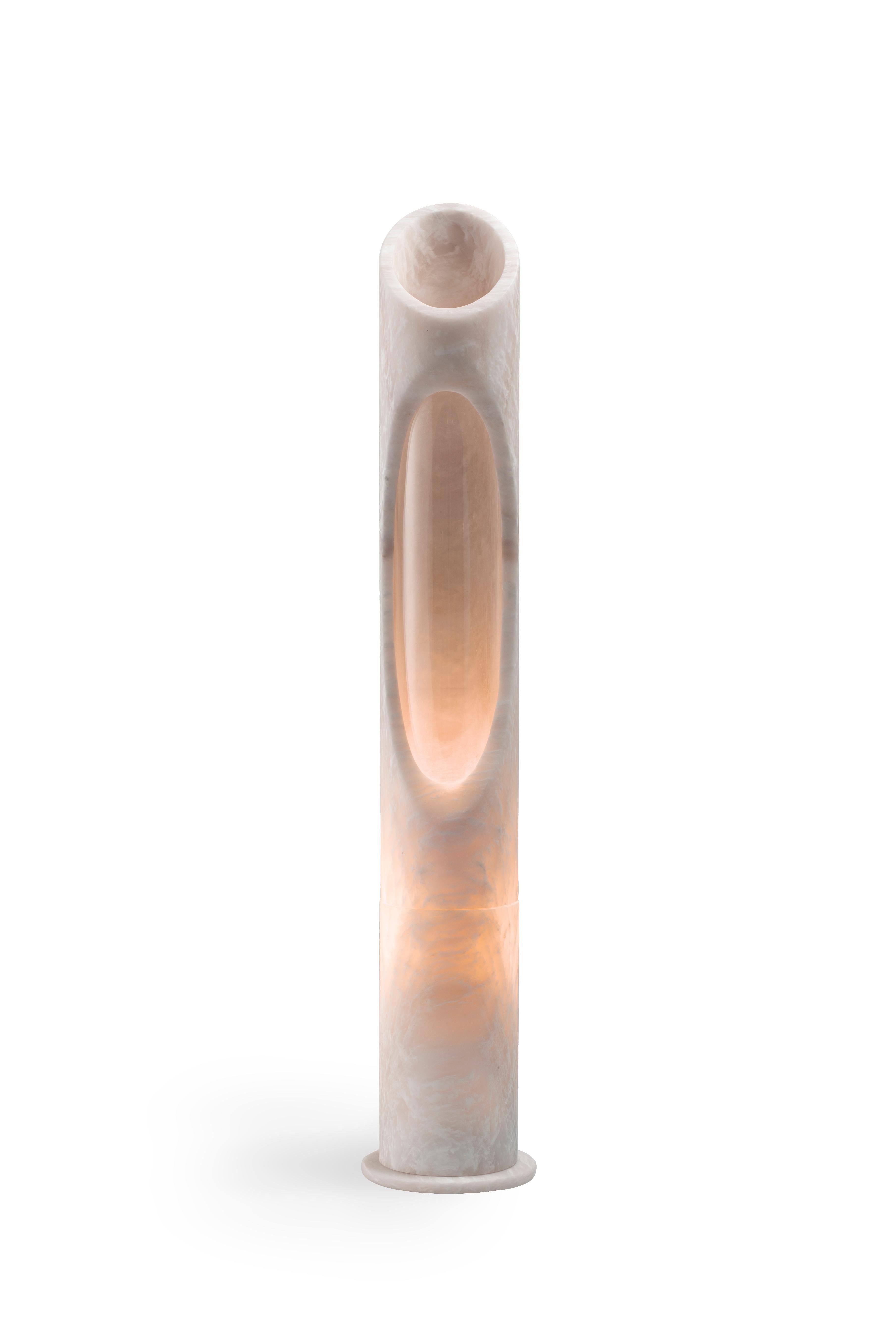 Italian New Modern Lamp in Pink Egeo marble, Designed by Jacopo Simonetti For Sale