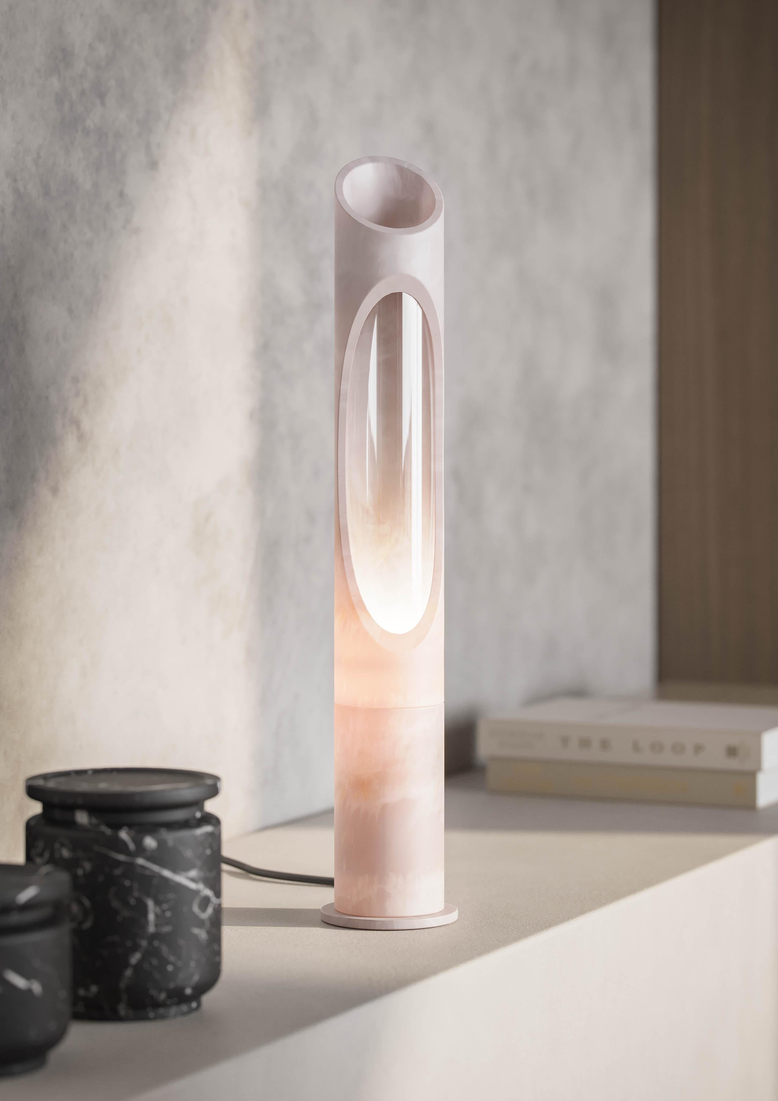 Contemporary New Modern Lamp in Pink Egeo marble, Designed by Jacopo Simonetti For Sale