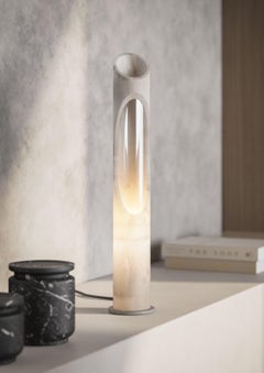 Neue moderne Lampe aus weißem Onyxmarmor, entworfen von Jacopo Simonetti