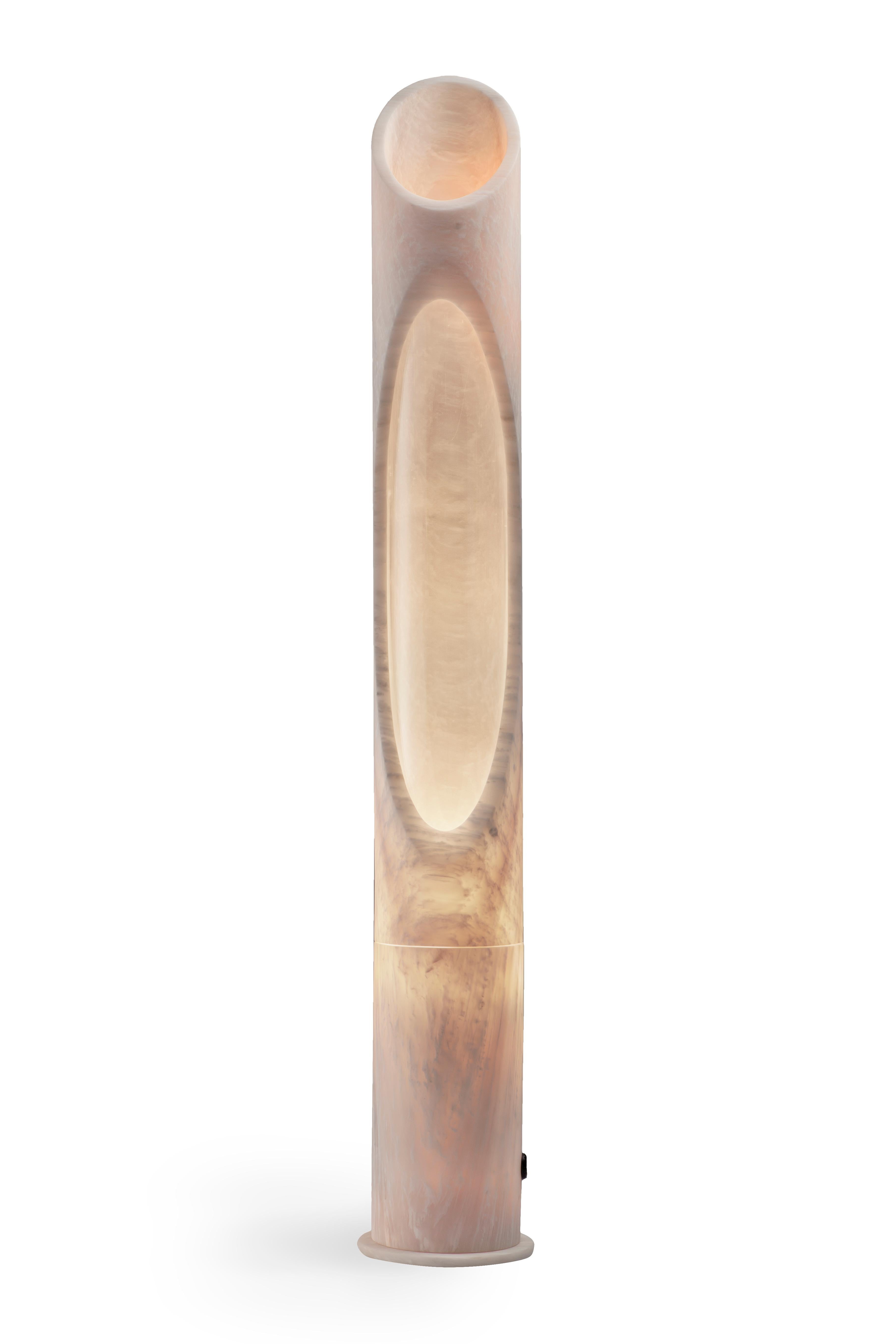 Italian New Modern Lamp L in Pink Egeo marble, Designed by Jacopo Simonetti For Sale