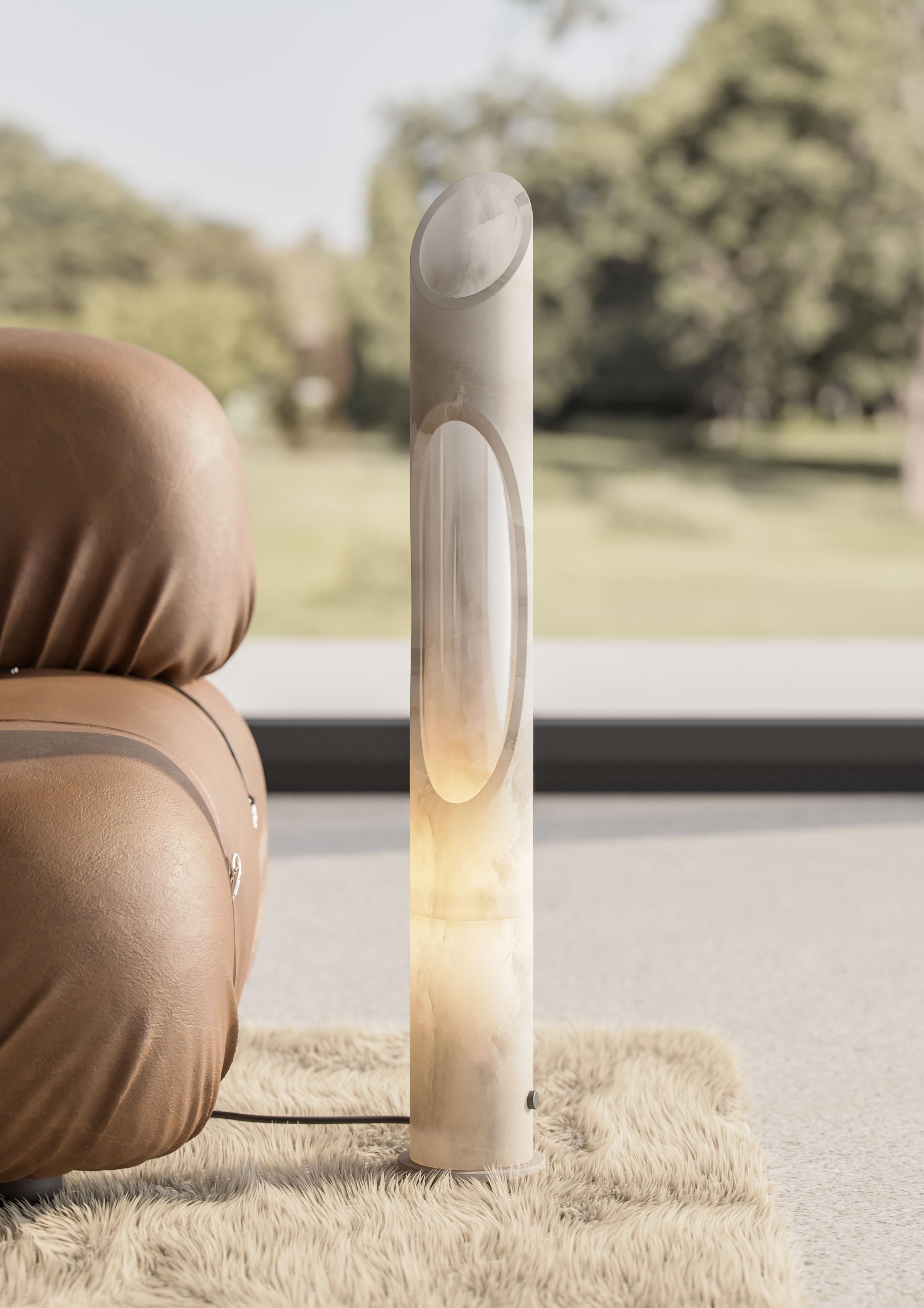 New Modern Lamp L in White Onyx marble, Designed by Jacopo Simonetti In New Condition For Sale In Milan, IT