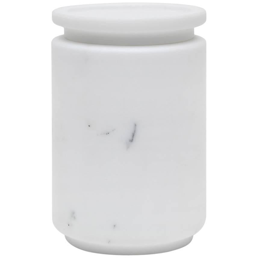 New Modern Large Pot in White Michelangelo Marble, creator Ivan Colominas