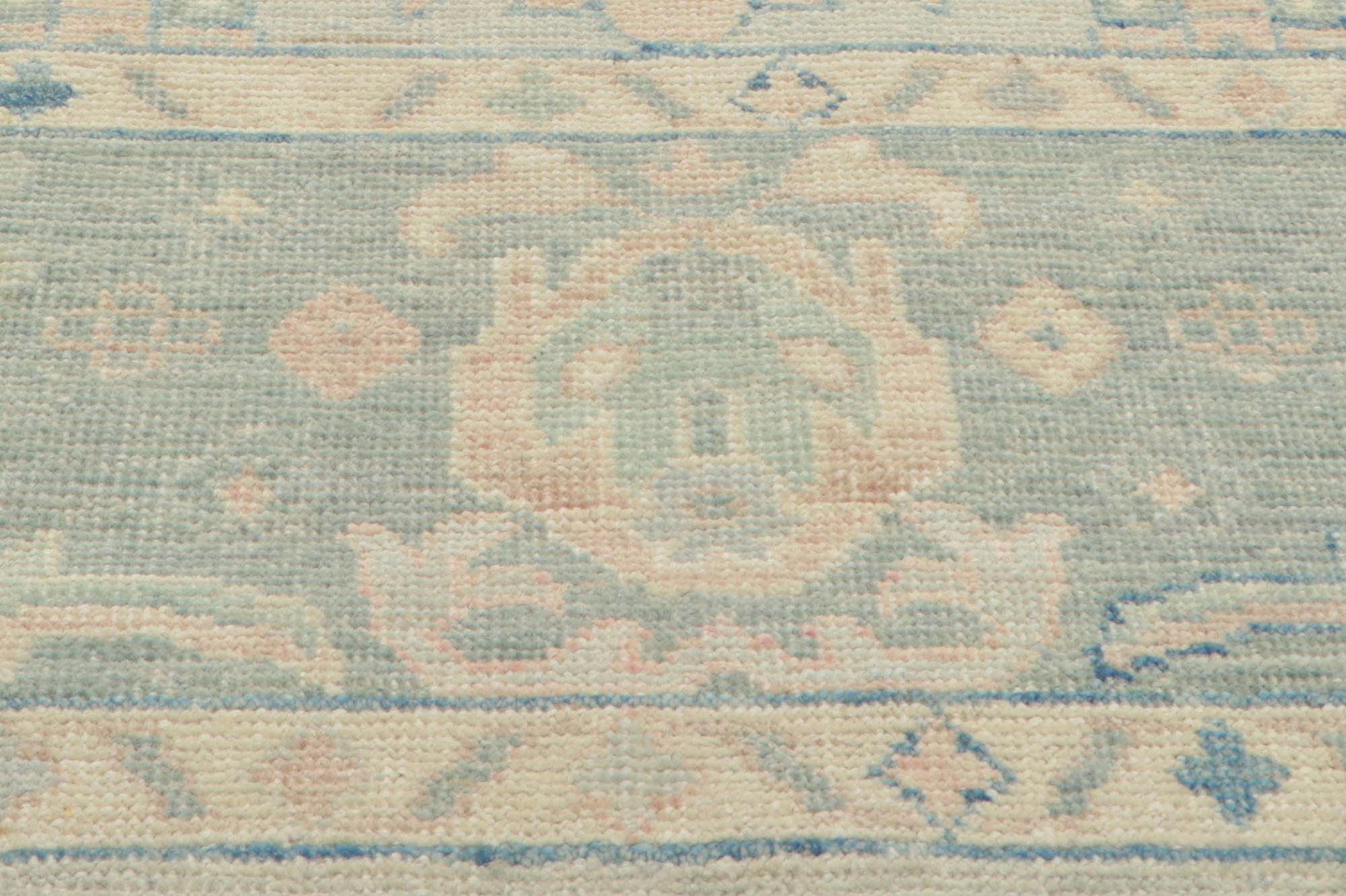 Nueva Alfombra Moderna Oushak Azul Claro de Estilo Transicional en venta 4