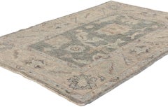 Nuovo Tappeto turco Oushak grigio chiaro moderno con stile transitorio