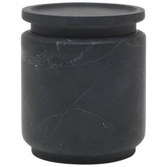 New Modern Medium Pot in Black Marquinia Marble, creator Ivan Colominas, stock