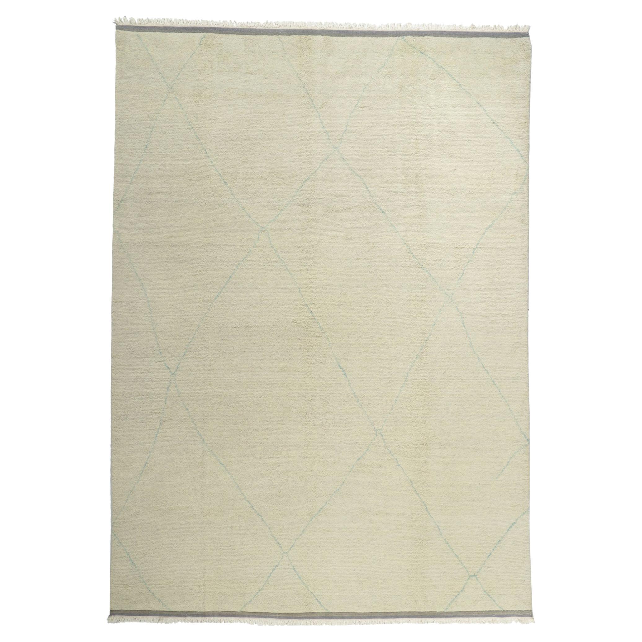 Organic Modern Moroccan Area Rug, Cozy Cohesiveness Meets Minimalist Boho Chic