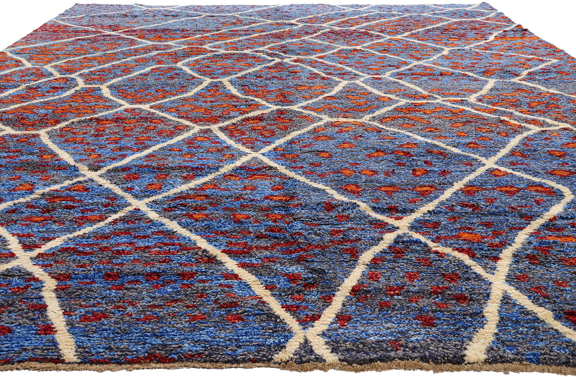 Hand-Knotted New Modern Moroccan Rug with Abstract Expressionist Style For Sale