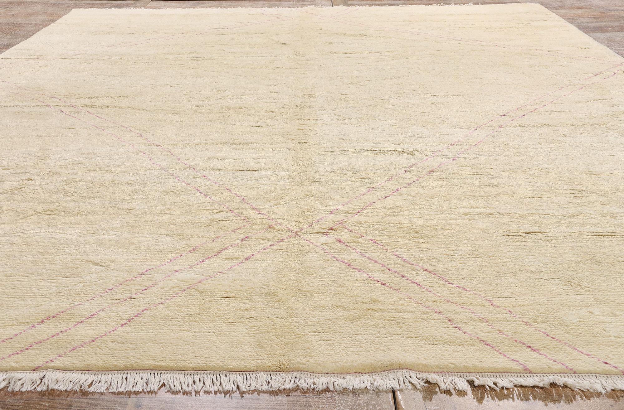 Zeitgenössischer Teppich im marokkanischen Stil mit minimalistischem böhmischem Stil im Angebot 5