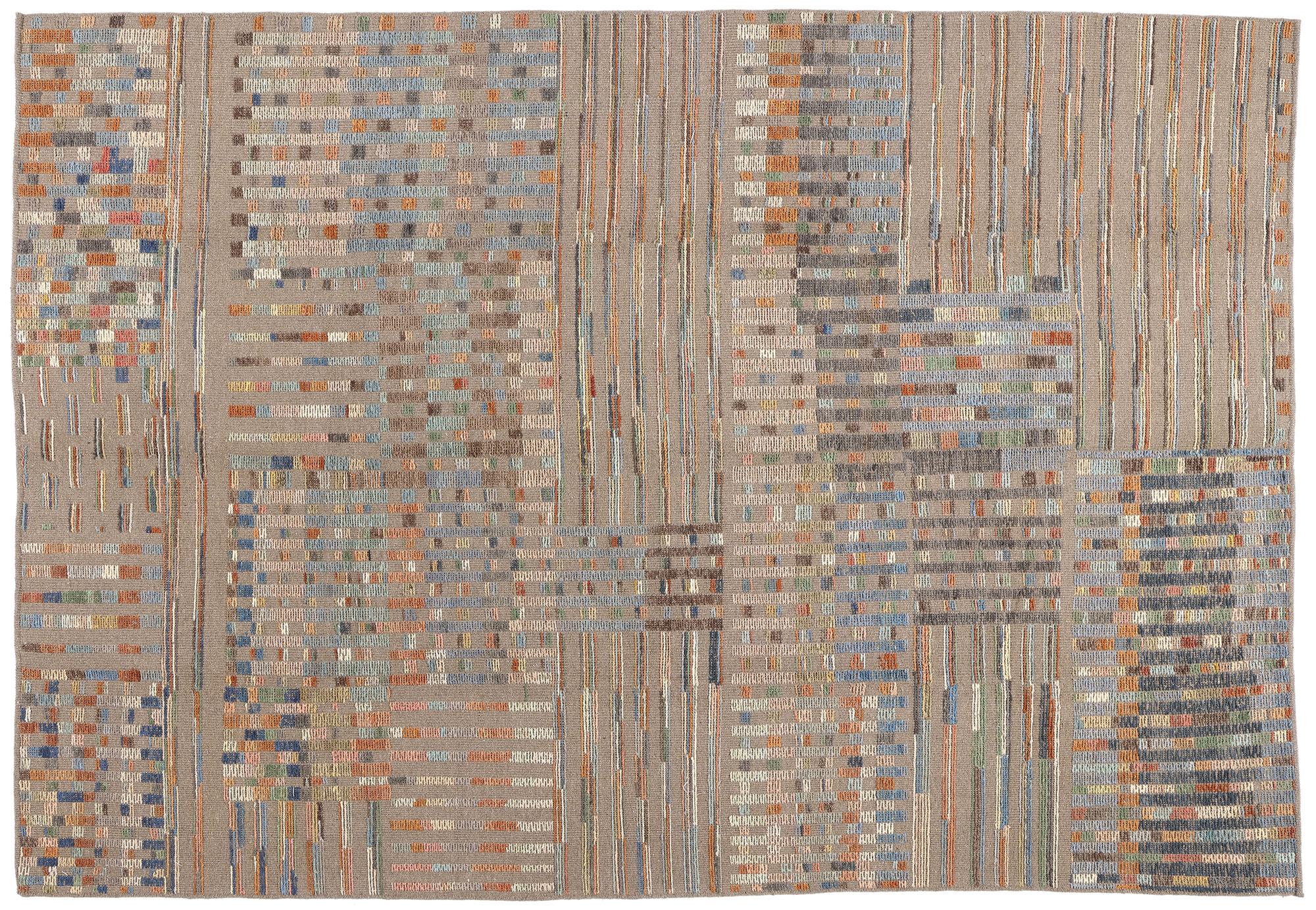 New Modern Mosaic High Low Textured Carpet mit erhabenem Design im Angebot 2
