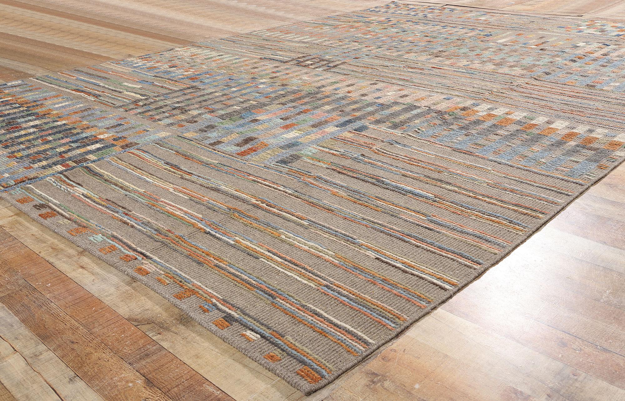 New Modern Mosaic High Low Textured Carpet mit erhabenem Design (Ästhetizismus) im Angebot