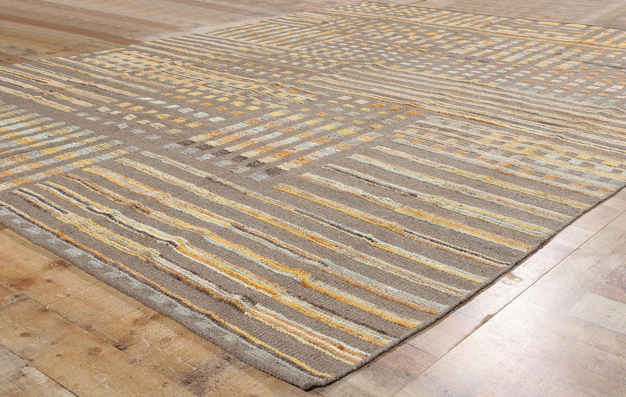 New Modern Mosaic High Low Textured Carpet mit erhabenem Design (21. Jahrhundert und zeitgenössisch) im Angebot