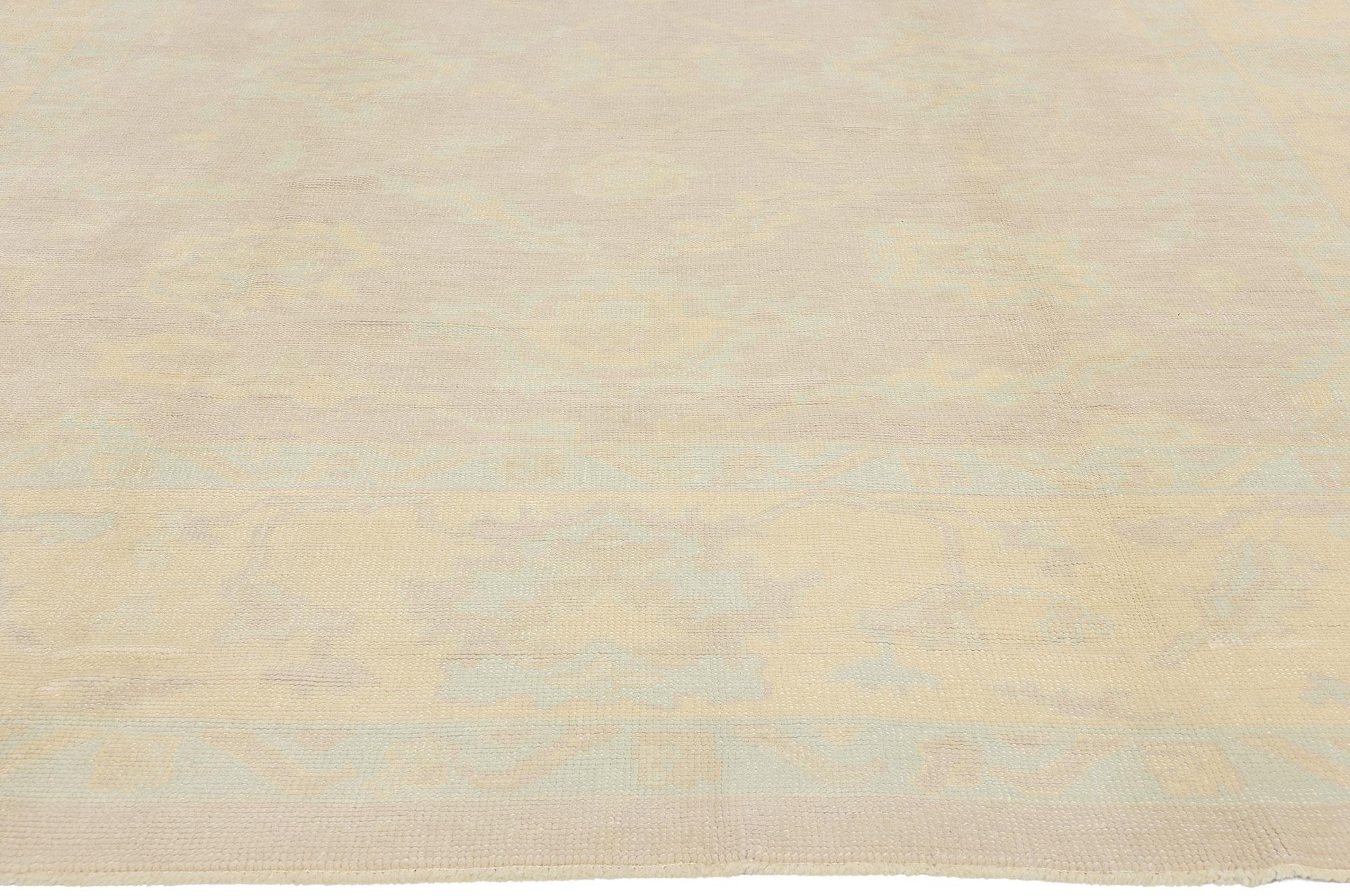 Aesthetic Movement New Modern Muted Turkish Oushak Carpet with Traditional Style For Sale