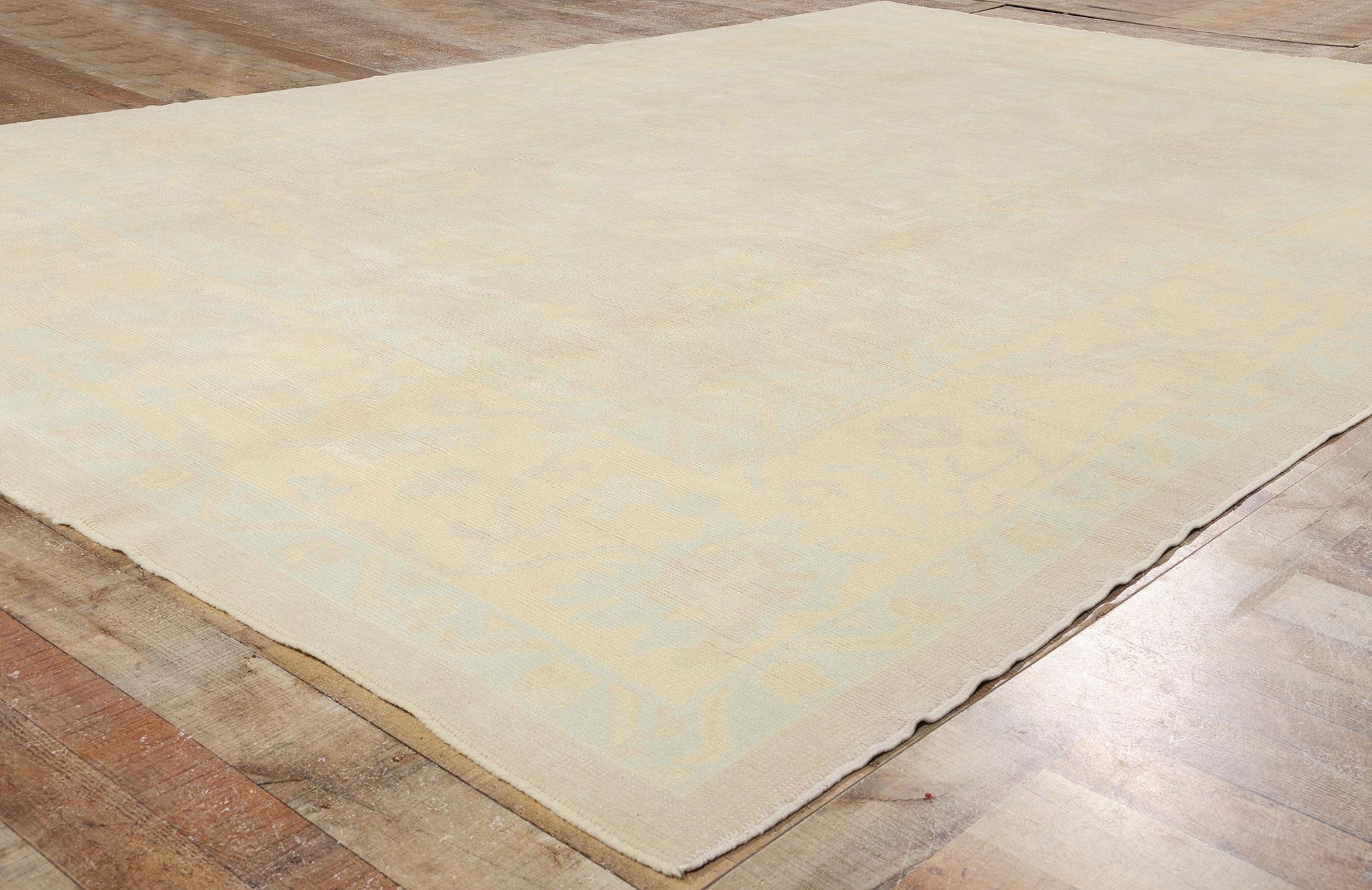 Contemporary New Modern Muted Turkish Oushak Carpet with Traditional Style For Sale