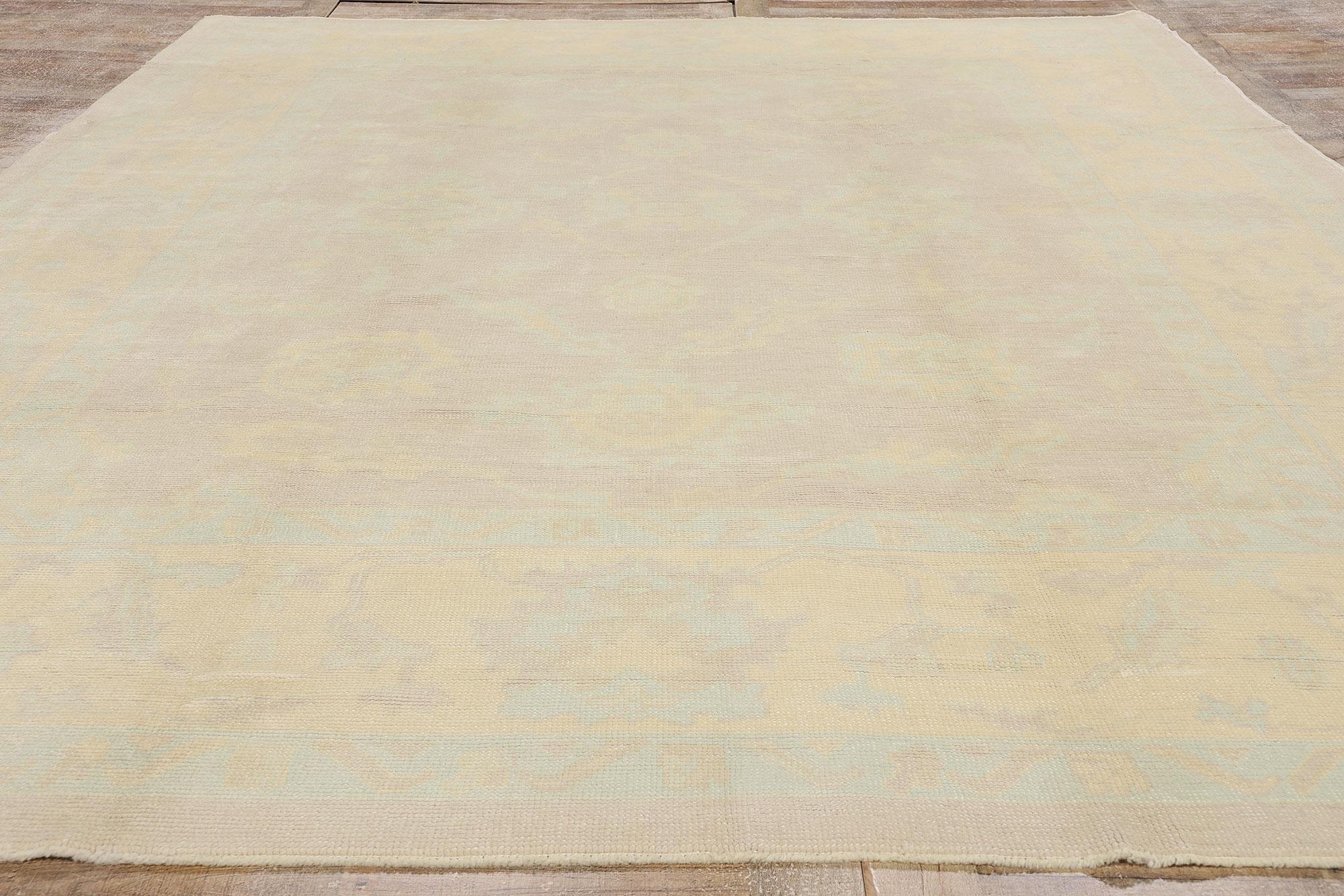 New Modern Muted Turkish Oushak Carpet with Traditional Style For Sale 1