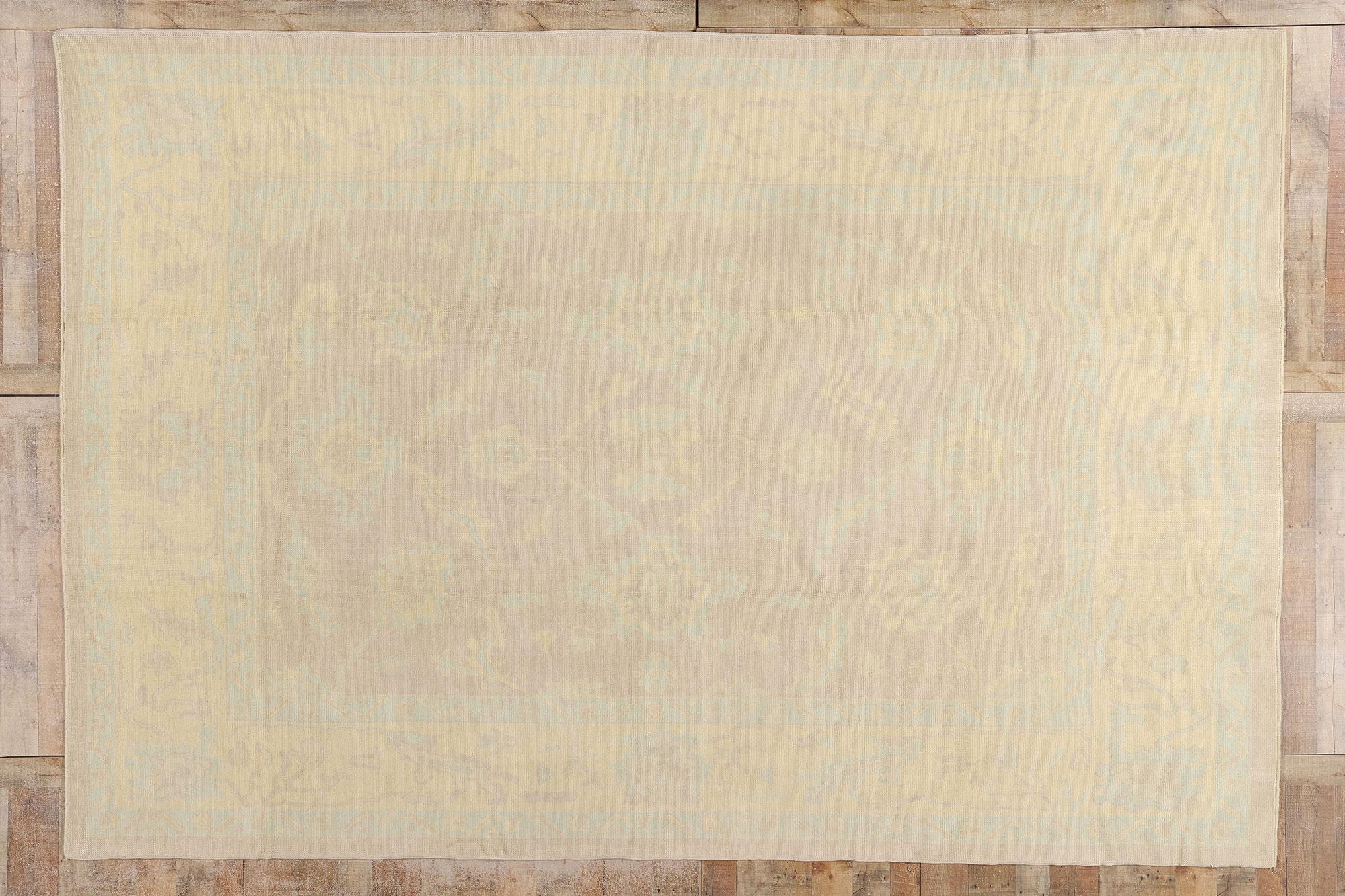 New Modern Muted Turkish Oushak Carpet with Traditional Style For Sale 2