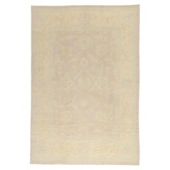 New Modern Muted Turkish Oushak Carpet with Traditional Style